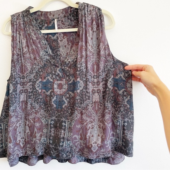 Free People Darcy swing printed Top blouse fairy whimsical whimsigoth grunge XS - Picture 7 of 13